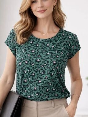 Boden Floral Silk Blend Top Size 14